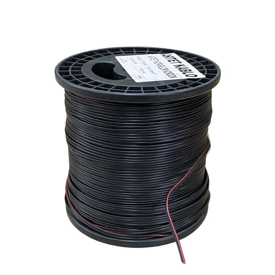 ARTET 2 X 1 MM ÇİFTLİ HOPARLÖR KABLOSU (KIRMIZI-SİYAH) (1 MT)