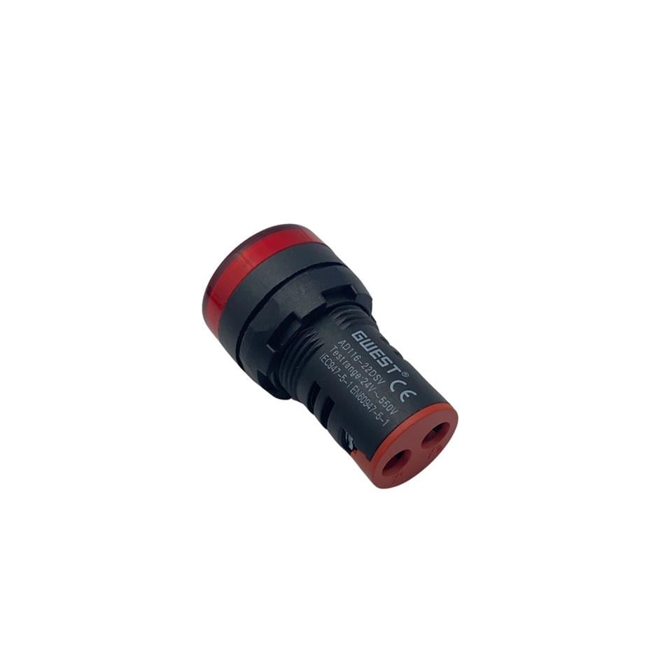 24V-550V DİJİTAL VOLTMETRE (LEDLİ) (22/29.5 MM) KIRMIZI