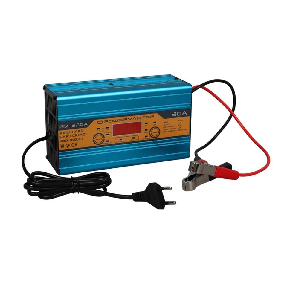 PM-1230A 12V ŞARJ REDRESÖRÜ (AKILLI AKÜ ŞARJ CİHAZI) (DİJİTAL GÖSTERGELİ) OTOMATİK 30 A