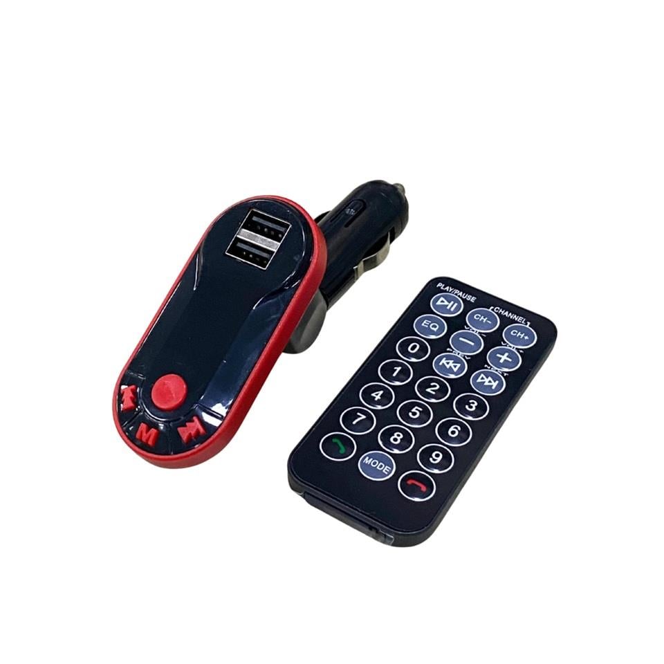 12V-24V TRANSMITTER AUX/BLUETOOTH/MP3/SD KART/USB X 2 ŞARJ (UZAKTAN KUMANDALI) KIRMIZI