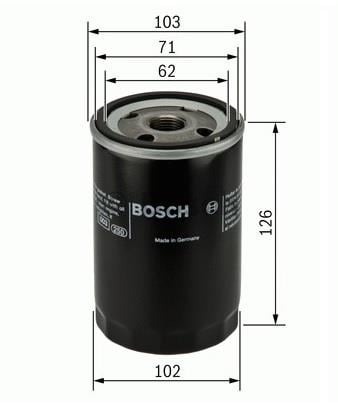 BOSCH YAĞ FİLTRESİ HYUNDAI H100/STAREX-KIA BONGO-MITSUBISHI L300 (KISA TİP)