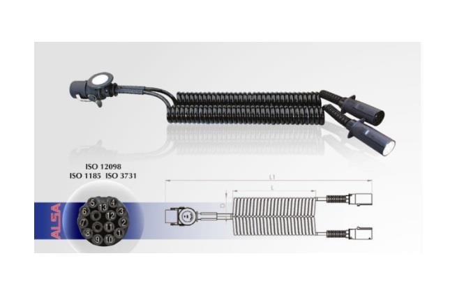 TIR DORSE ELEKTRİK KABLOSU 7'Lİ X 2 (3'LÜ) (ADAPTÖR) (13 KABLOLU) (4.5 MT)