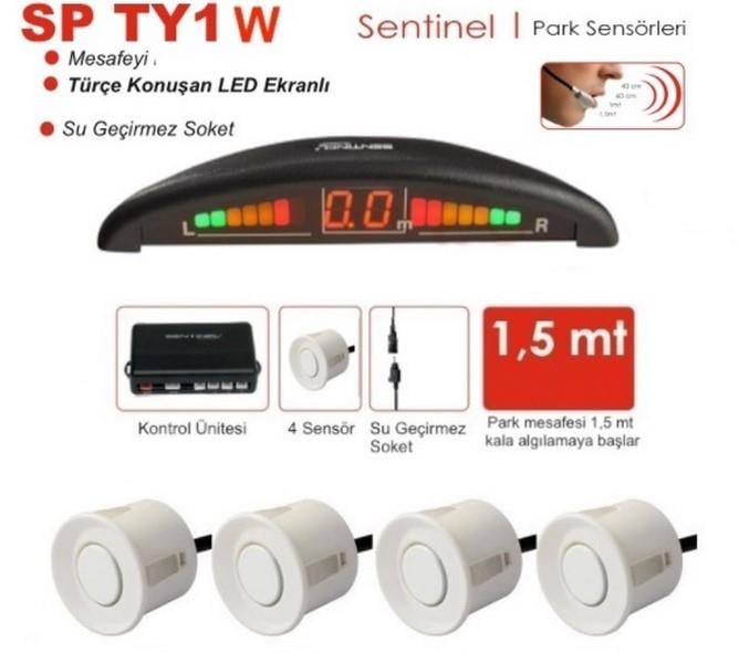 SENTINEL PARK SENSÖRÜ SES İKAZLI+OVAL GÖSTERGELİ (KONUŞAN) (22 MM) BEYAZ