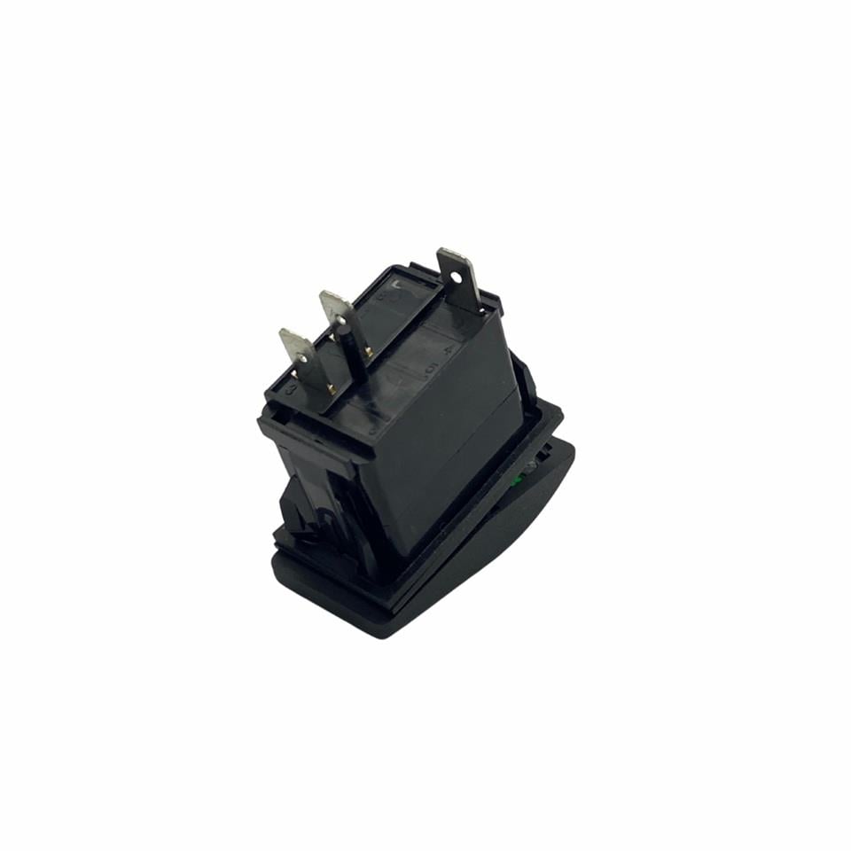 TUŞLU ANAHTAR IŞIKLI YEŞİL (3 FİŞ) (TEK DEVRE) (12V 20A DC/24V 10A DC) MARİN