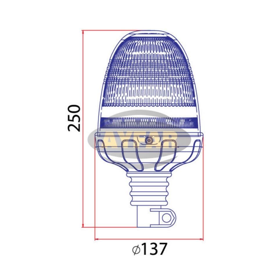 12V-24V ÇAKAR TEPE LAMBA LEDLİ BORU TİP 3 FONKSİYONLU SARI (137*250 MM)