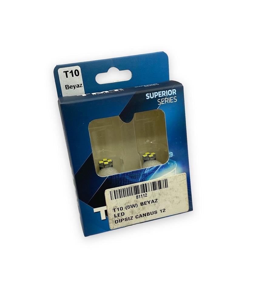 12V DİPSİZ AMPUL T10 (12 LEDLİ) BEYAZ CANBUS (2 AD)