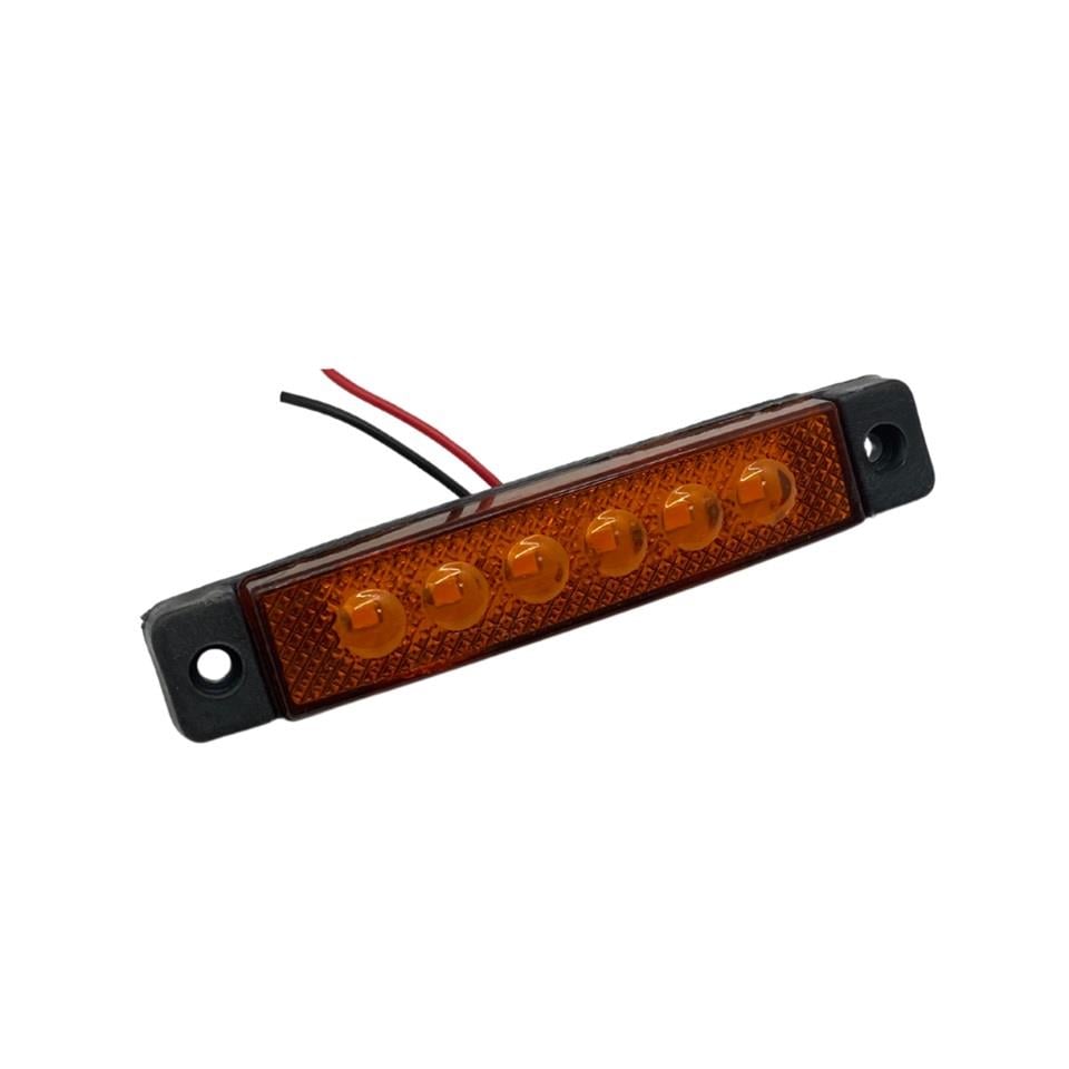 12V-24V PARMAK LAMBA 6-LEDLİ SARI (95*19 MM)