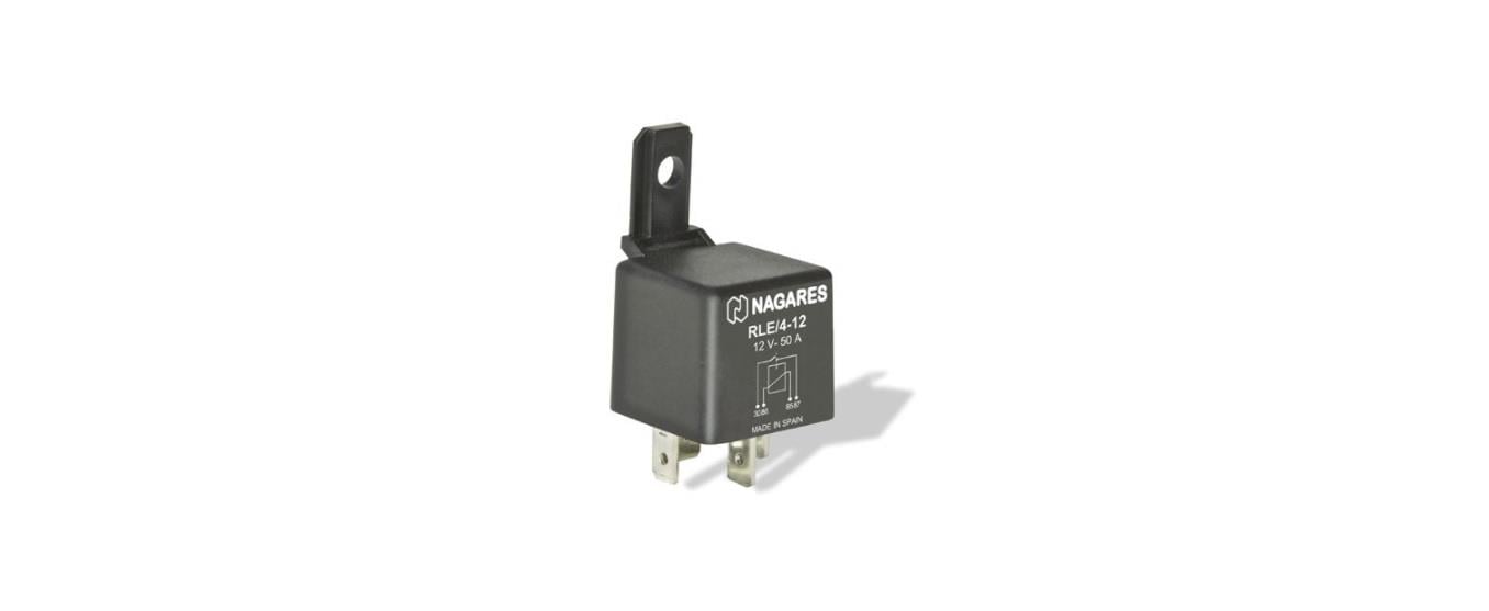 NAGARES 12V RÖLE 4 UÇLU 50 A (70 A TİPİ) (2 UÇ KÜÇÜK / 2 UÇ BÜYÜK) (6.3 MM / 9.5 MM)