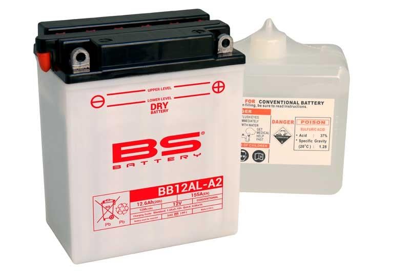 BS BATTERY 12V 12.6 AH MOTOSİKLET AKÜSÜ 155 A (EN) (134*80*160) (BB12AL-A2)