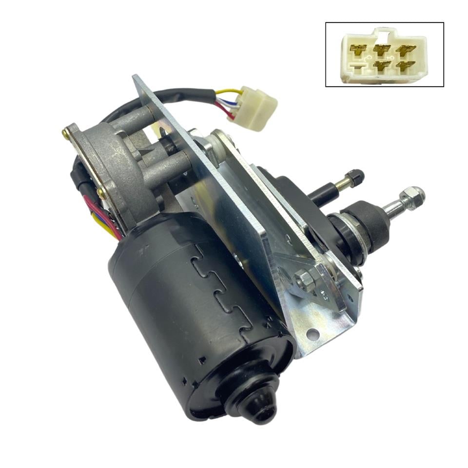 24V SİLECEK MOTORU MEKANİZMALI TEK MİLLİ + SABİT MİL (AÇIK) VOLVO
