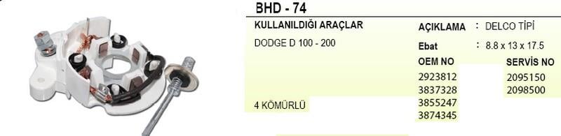 MARŞ KÖMÜR YUVASI DELCO D100 (KULAKLI)