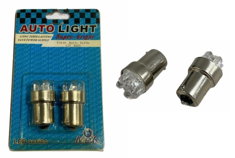 12V 67 AMPUL 6 LEDLİ KIRMIZI (2 AD)