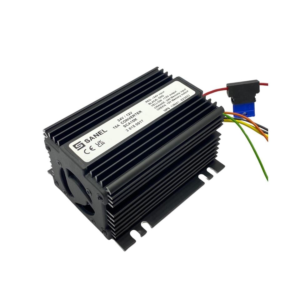 SANEL 24V>12V KONVERTÖR (VOLTAJ DÜŞÜRÜCÜ) 15 A HAFIZALI
