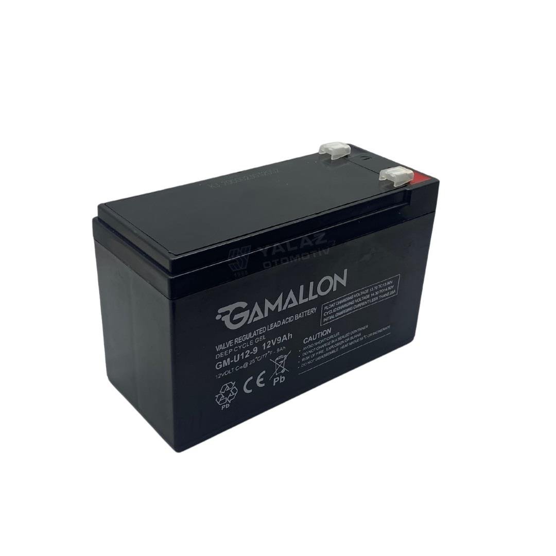 GAMALLON 12V 9 AH AKÜ KURU TİP (BÜYÜK FİŞLİ) (150*65*90) (2.60 KG)