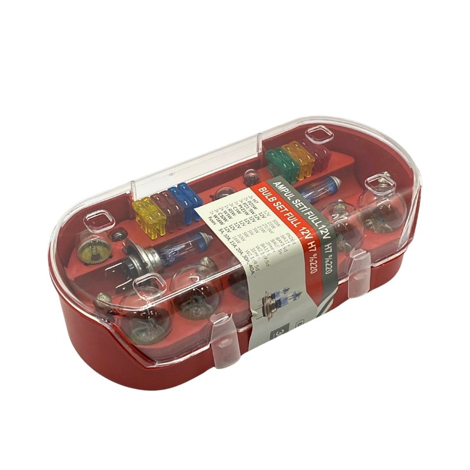 12V H7 AMPUL-SİGORTA SETİ (ACİL SET) (+%220 FAZLA IŞIK) (30 PARÇA)