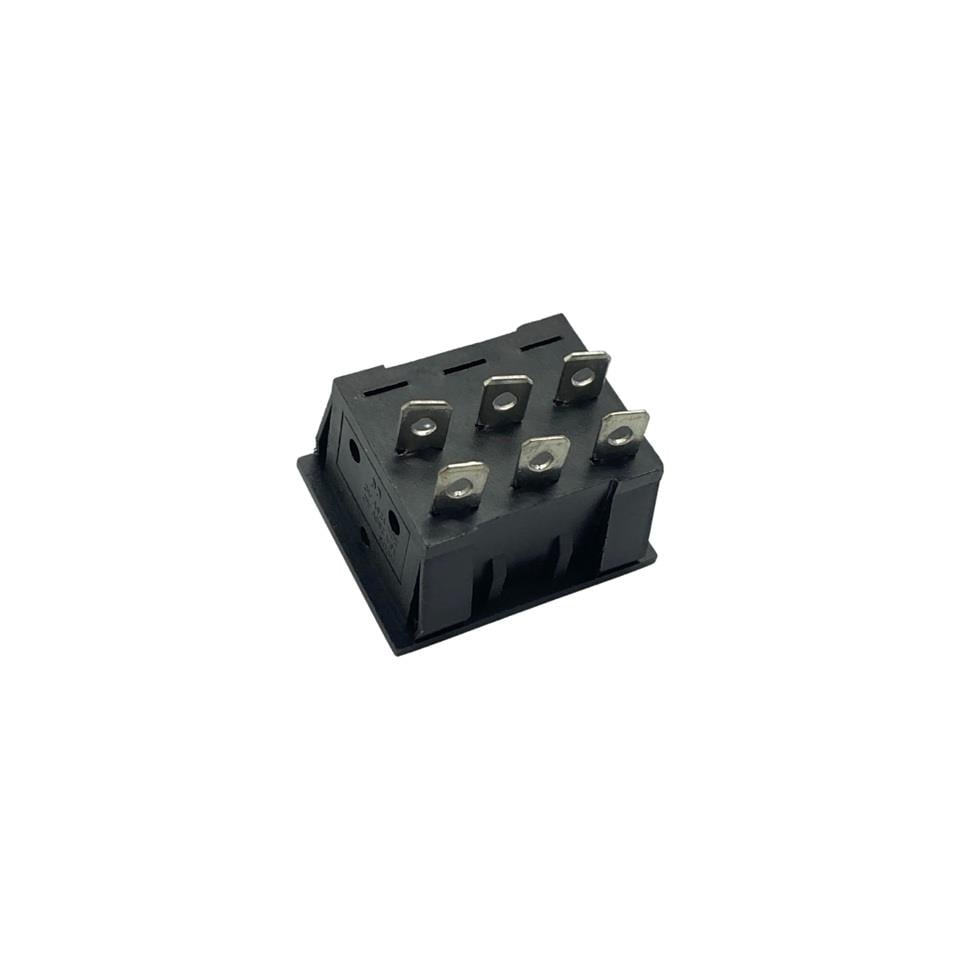 TUŞLU ANAHTAR ÜÇLÜ KARE TİP IŞIKSIZ (6 FİŞ) (ON-OFF) (15A 250V / 20A 125V AC)