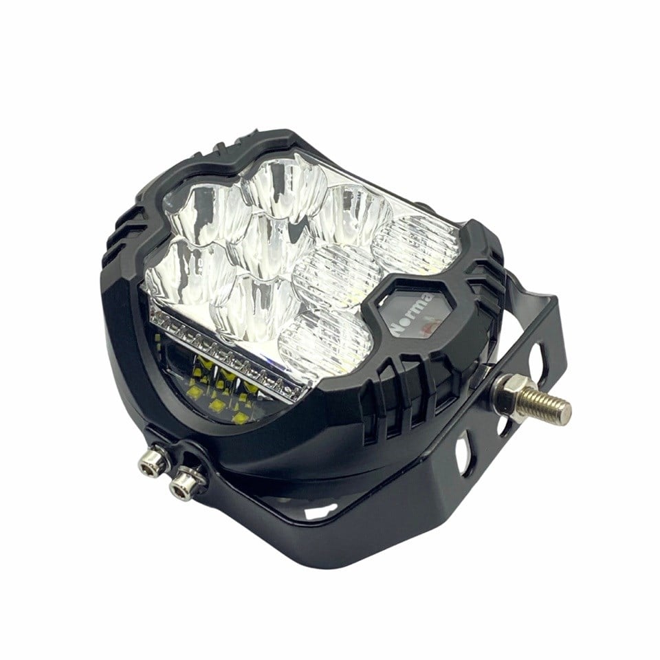 9V-80V LED LAMBA OFF-ROAD 3 FONKSİYONLU (9 LEDLİ) BEYAZ (YUVARLAK) (120 MM*50 MM)