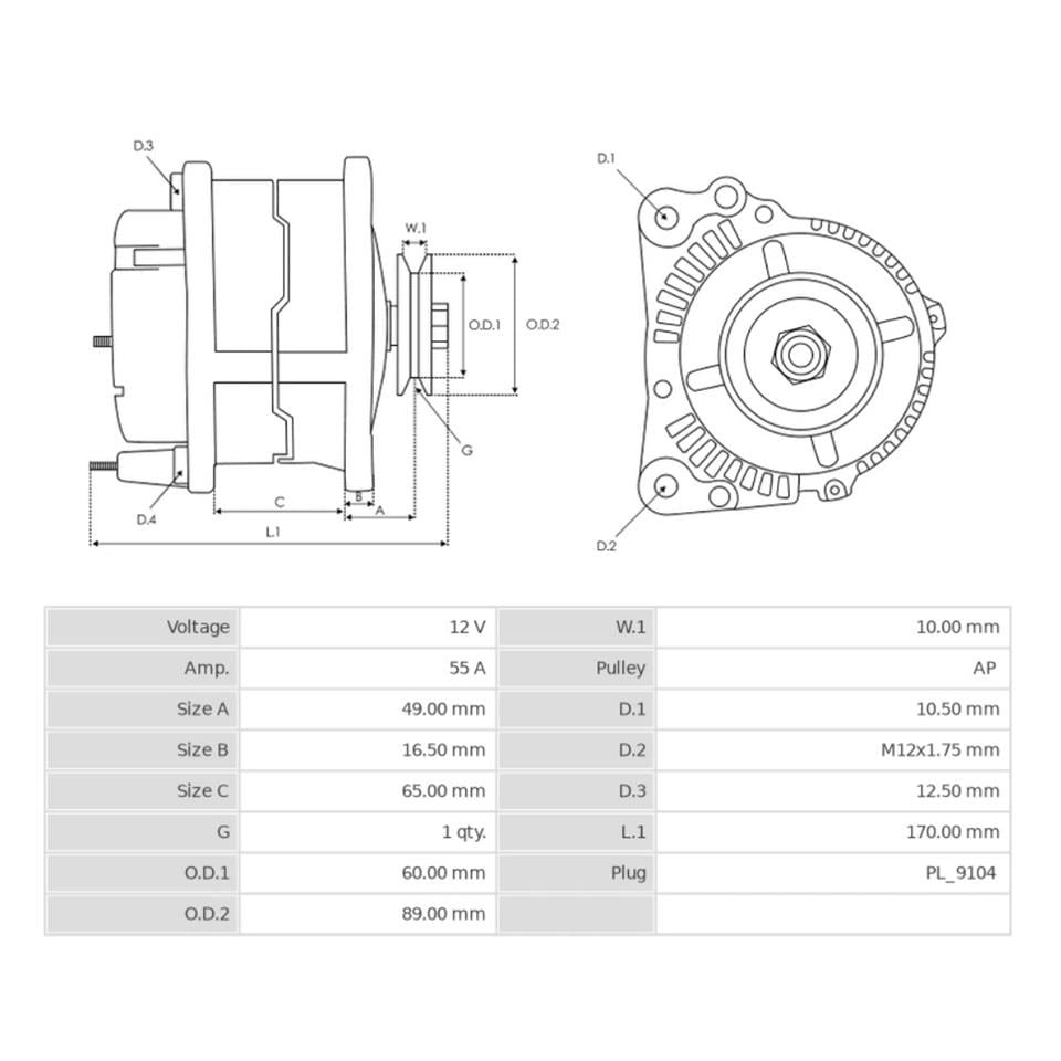 12V ALTERNATÖR DİNAMO MAKO TİPİ YM 75 A FIAT TRAKTÖR
