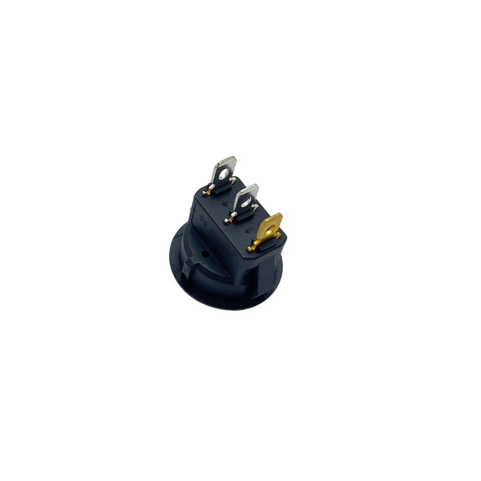 TUŞLU ANAHTAR YUVARLAK NOKTA IŞIKLI (3 FİŞ) (ON-OFF) (20 MM)