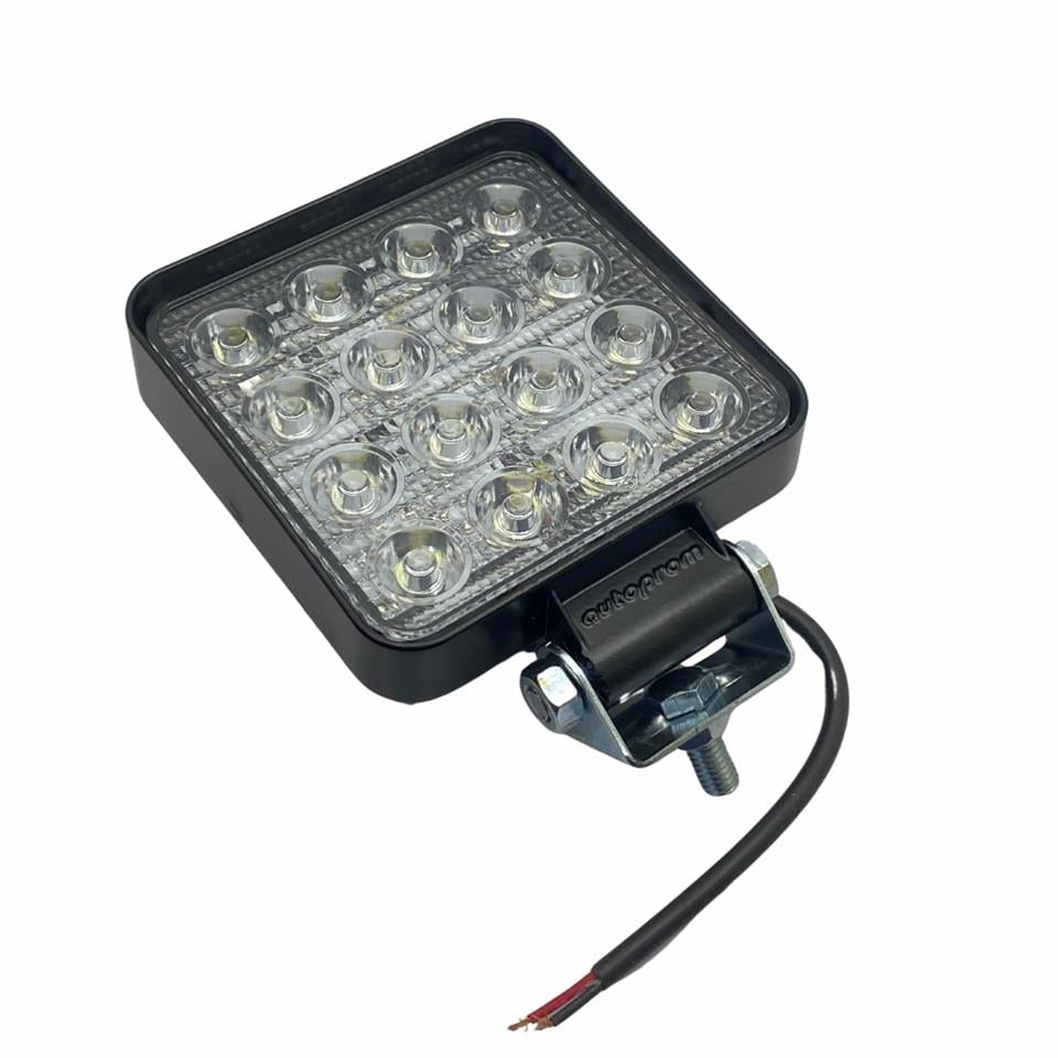 10V-80V ÇALIŞMA LAMBASI KARE (16 X 3W POWER LEDLİ) (107*107*49 MM)