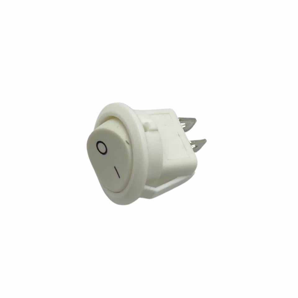 TUŞLU ANAHTAR YUVARLAK (20 MM) (2 FİŞ) (ON-OFF) BEYAZ