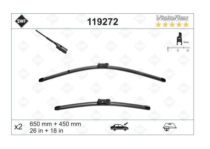 SWF SİLECEK SÜPÜRGESİ 650/450 MM AEROTWIN AUDI-CITROEN-MERCEDES-SEAT LEON-SKODA SUPERB-VW GOLF