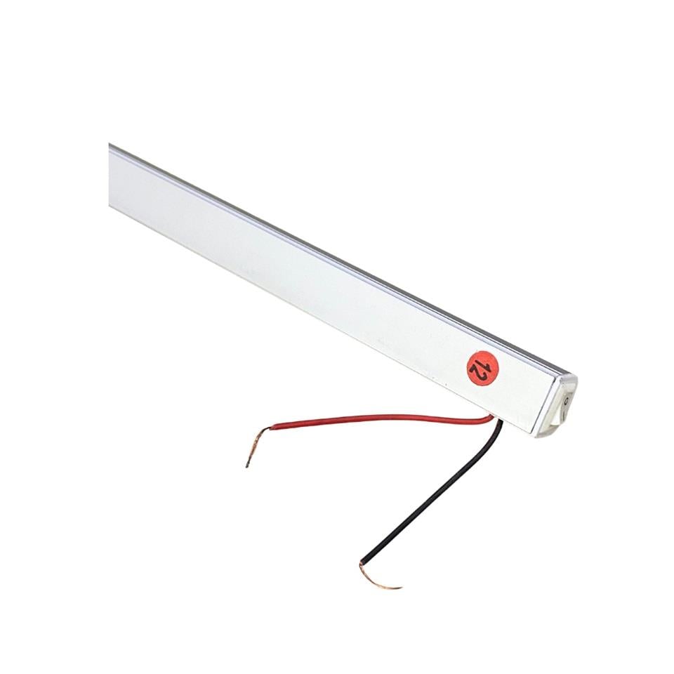 12V FLORESAN TAVAN LAMBASI LEDLİ ANAHTARLI (BUZLU CAM) SARI (100 CM)