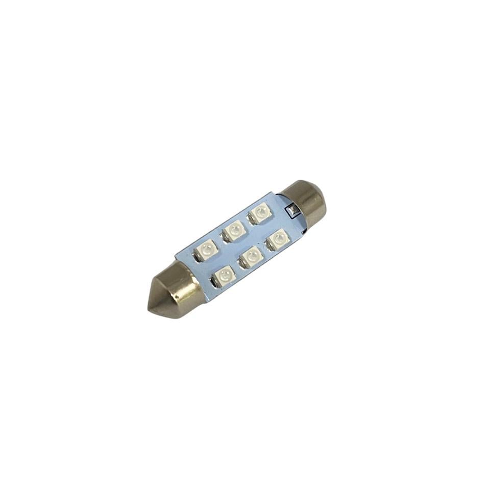 12V SOFİT AMPUL 6 LEDLİ MAVİ (39 MM) (1 AD)