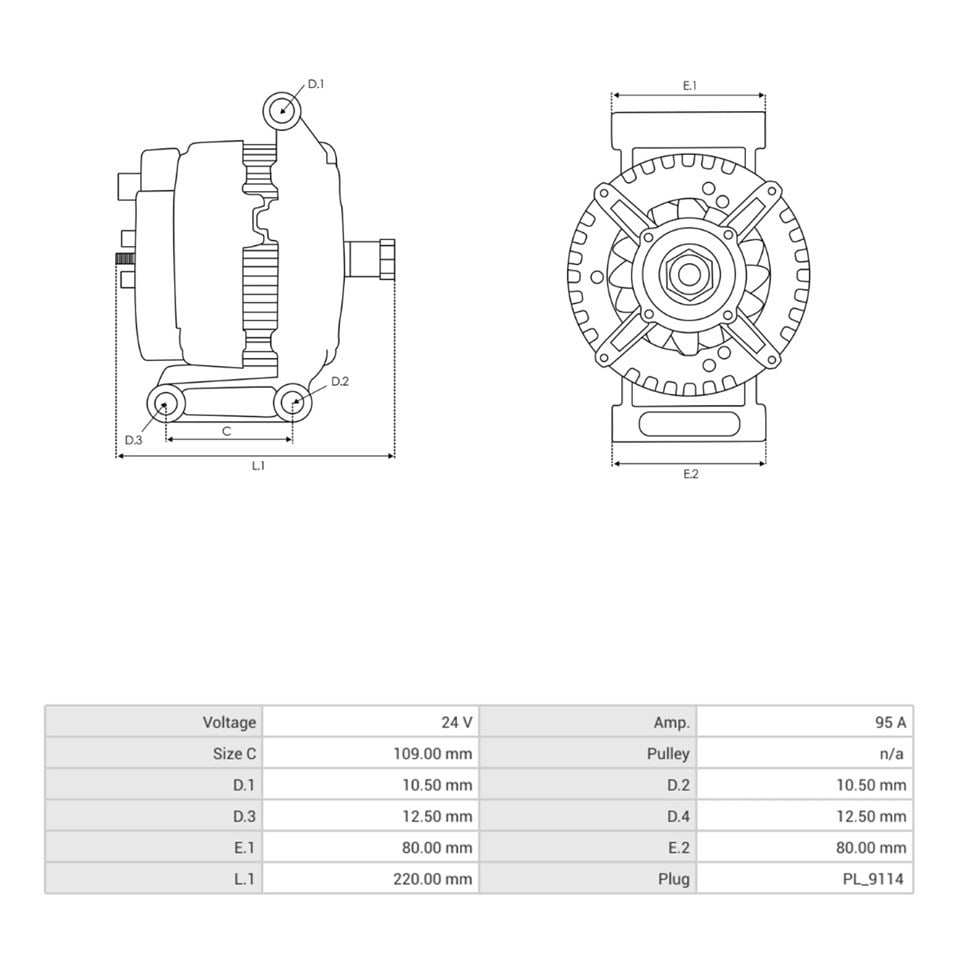 24V ALTERNATÖR DİNAMO NIPPON DENSO TİPİ 95 A CATERPILLAR DOZER-GREYDER-MARİN (PERKINS MOTOR)
