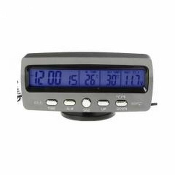12V-24V TERMOMETRE+ALARM+ZAMAN SAATİ (ÇAKMAK FİŞLİ)