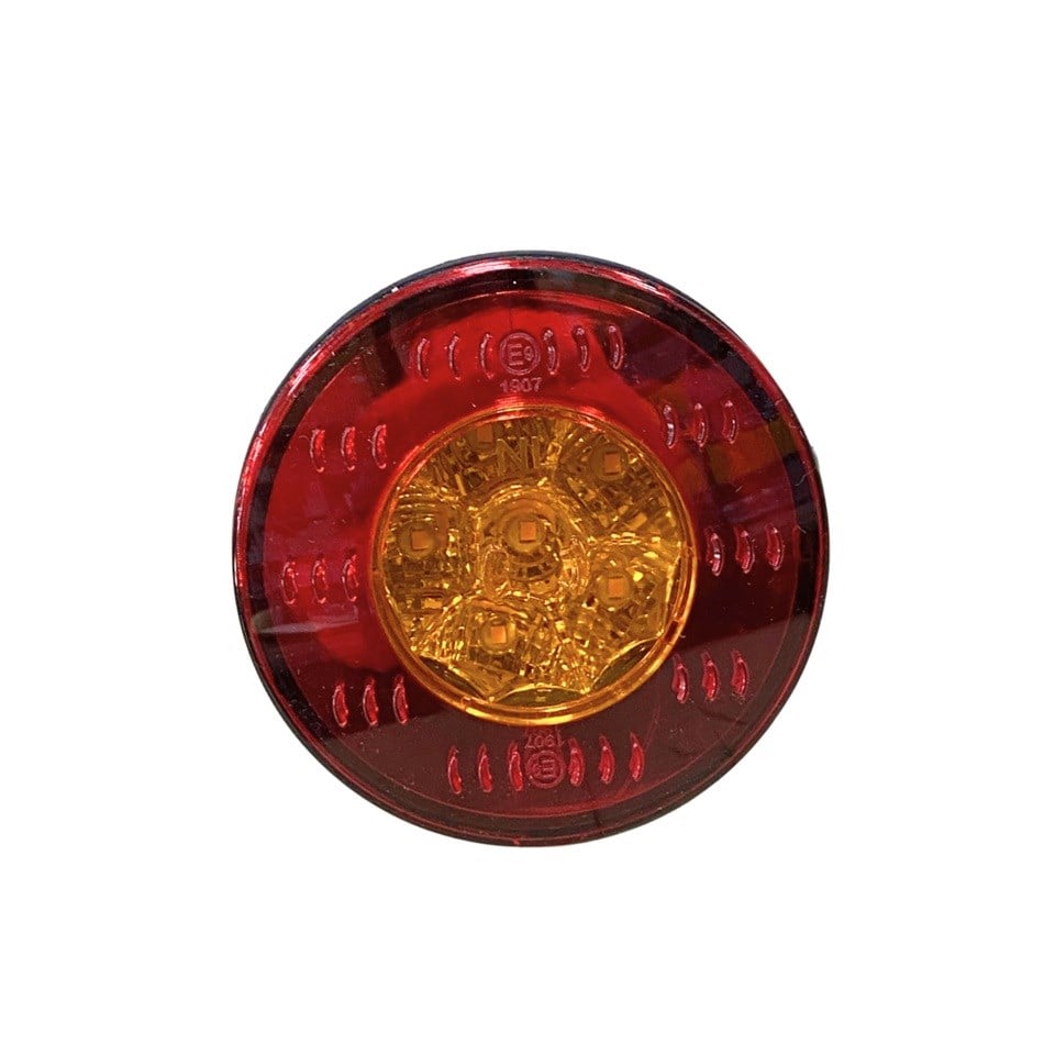 12V SİNYAL LAMBASI+DESENLİ REFLEKTÖR YUVARLAK SARI (6 LEDLİ) (98 MM)