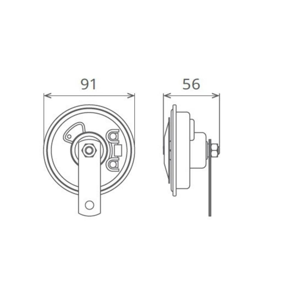 SEGER 12V DİDİT KORNA 335 HZ KALIN SES KIRMIZI (91 MM) 