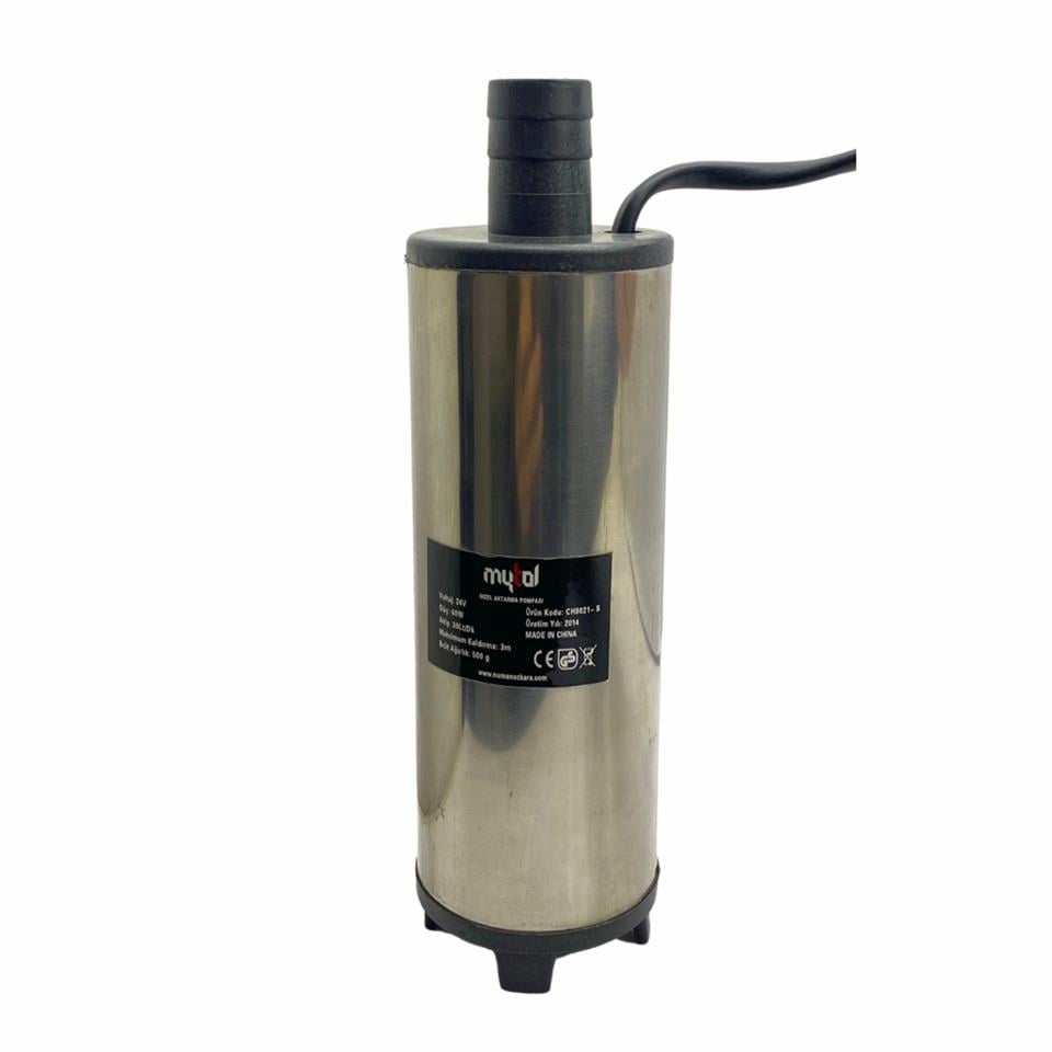 24V SIVI AKTARMA POMPASI 60W (30 LT/DK) (SÜZGEÇLİ) (ÇIKIŞ 19 MM) (175*51 MM)
