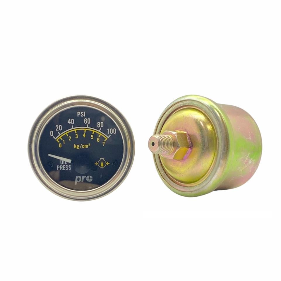 24V YAĞ SAATİ-ATOM YAĞ MÜŞÜRÜ (0-100 PSİ / 0-7 BAR) (M10*1) (52 MM) İŞ MAKİNASI