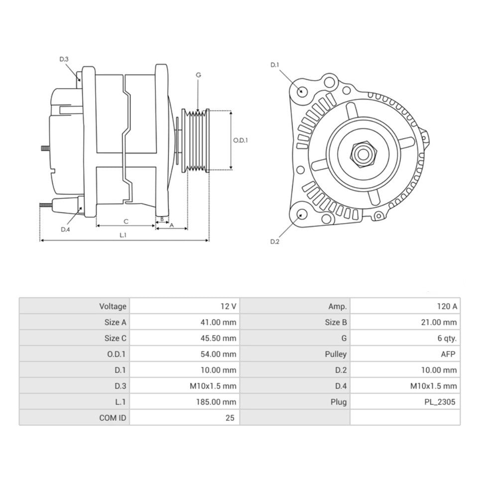 12V ALTERNATÖR DİNAMO VALEO TİPİ 120 A (LIN) FORD FIESTA VI-MAZDA 2