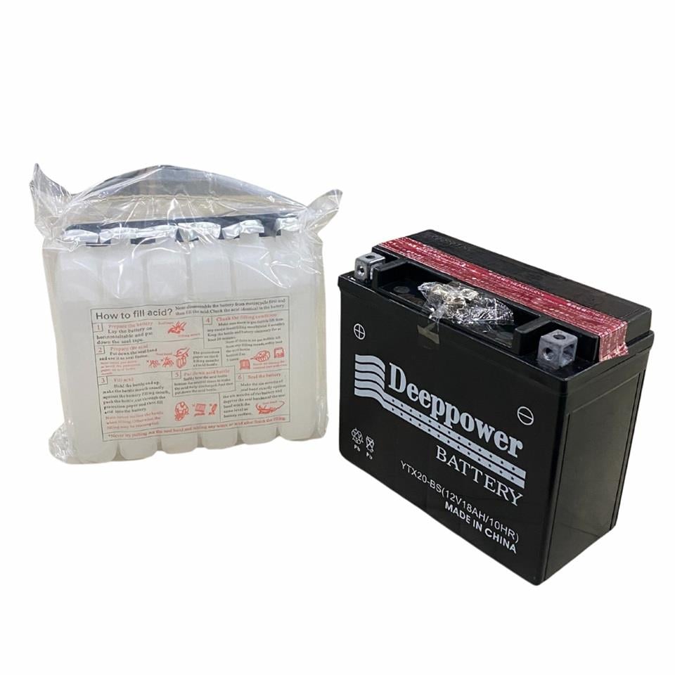 DEEPPOWER 12V 18 AH MOTOSİKLET AKÜSÜ (172*84*150) (YTX20-BS) (TERS)