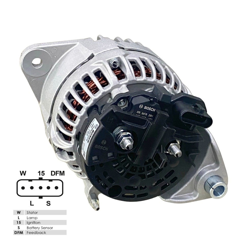 BOSCH 24V ALTERNATÖR DİNAMO 150 A (5 FİŞ SOKETLİ) (W-L-15-S-DFM) RENAULT-VOLVO