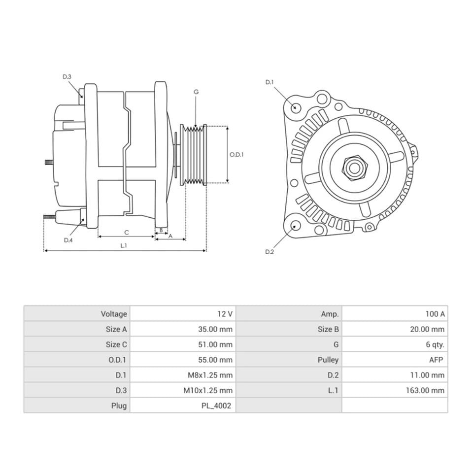 12V ALTERNATÖR DİNAMO 100 A (SOKETLİ 4 FİŞLİ) (RLO-DFM-IG-L) TOYOTA AURIS/AVENSIS/COROLLA/RAV4 III