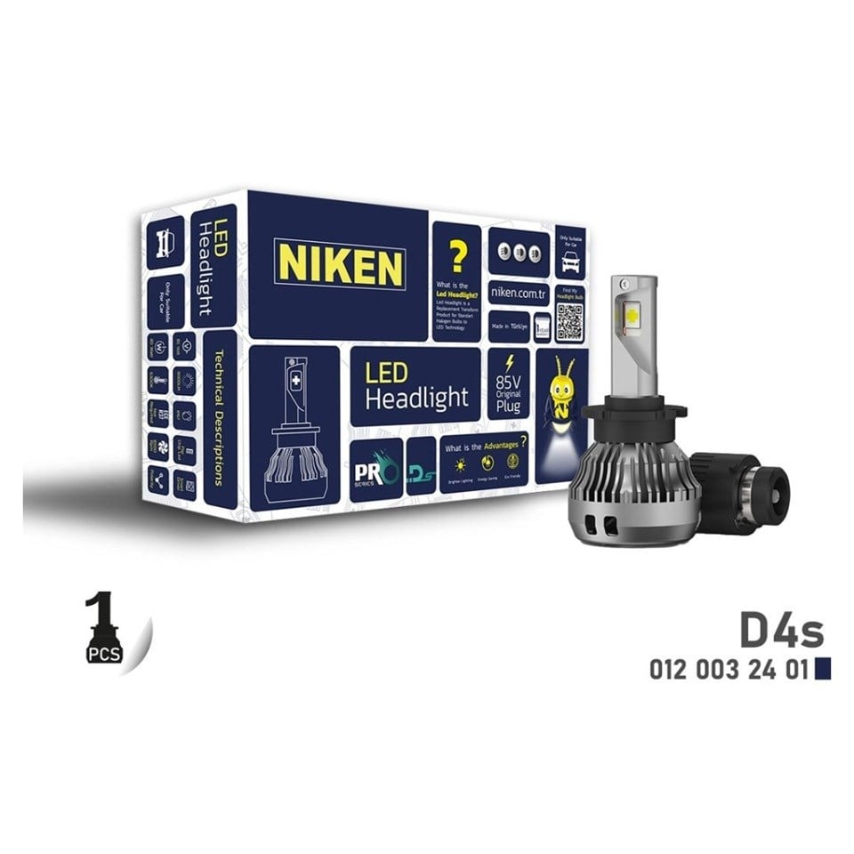 NIKEN 12V D4S/D4R PRO CSP LED XENON FAR AMPUL SETİ 6500K 8000 LÜMEN