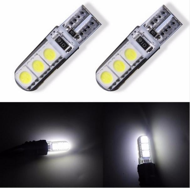 12V DİPSİZ AMPUL SİLİKONLU T10 BEYAZ 6 LEDLİ (2 AD)
