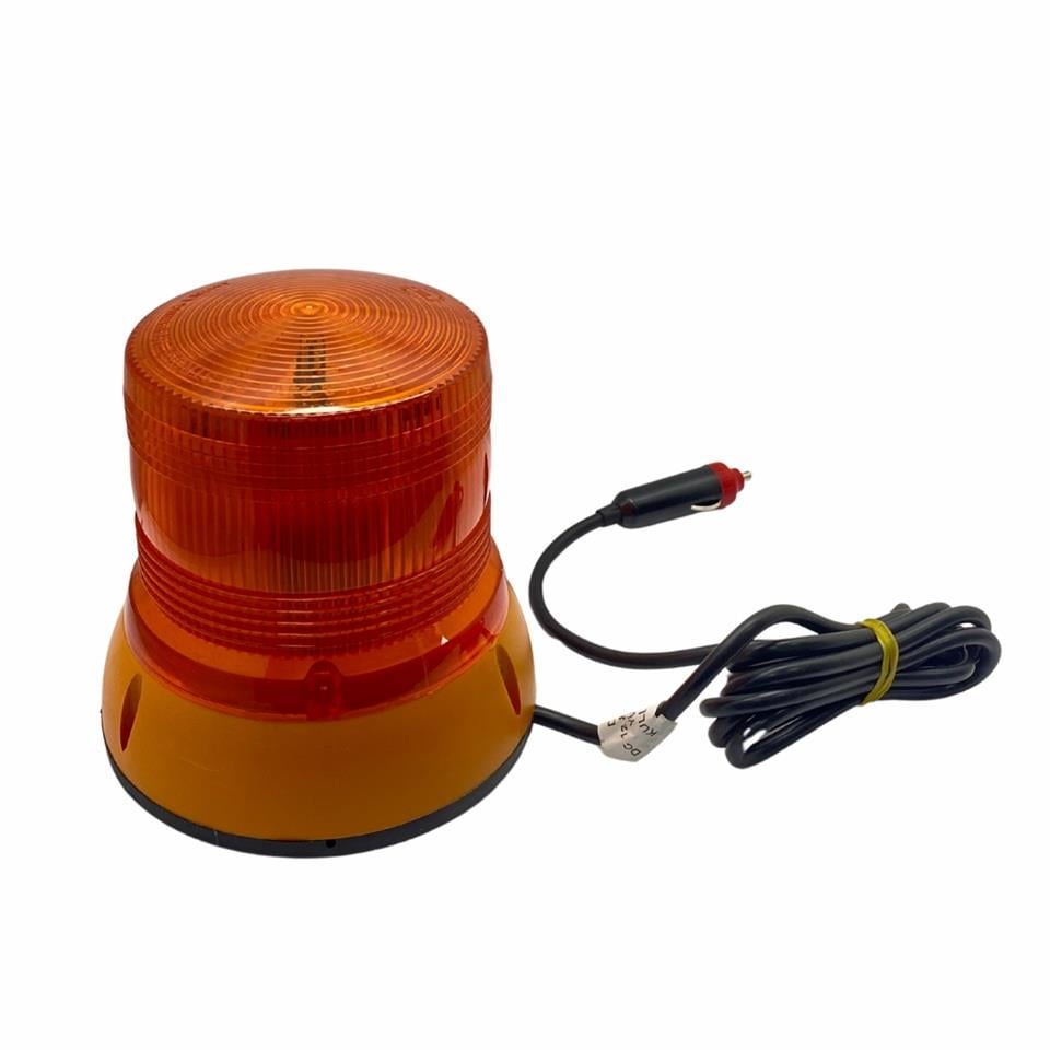 12V-24V ÇAKAR TEPE LAMBA LEDLİ MIKNATISLI ÇAKMAK FİŞLİ SARI (145*145 MM)