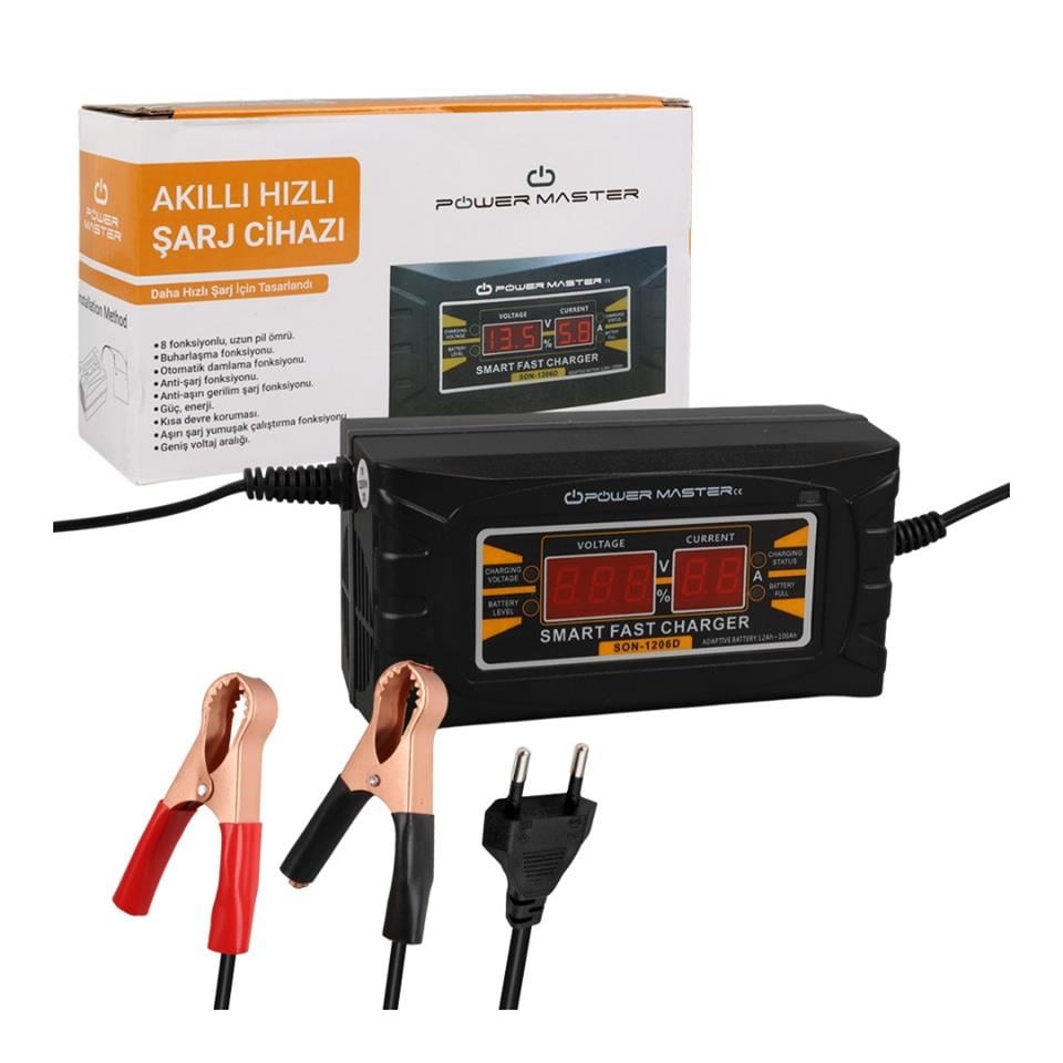 12V-24V ŞARJ REDRESÖRÜ (AKILLI AKÜ ŞARJ CİHAZI) OTOMATİK 6 A