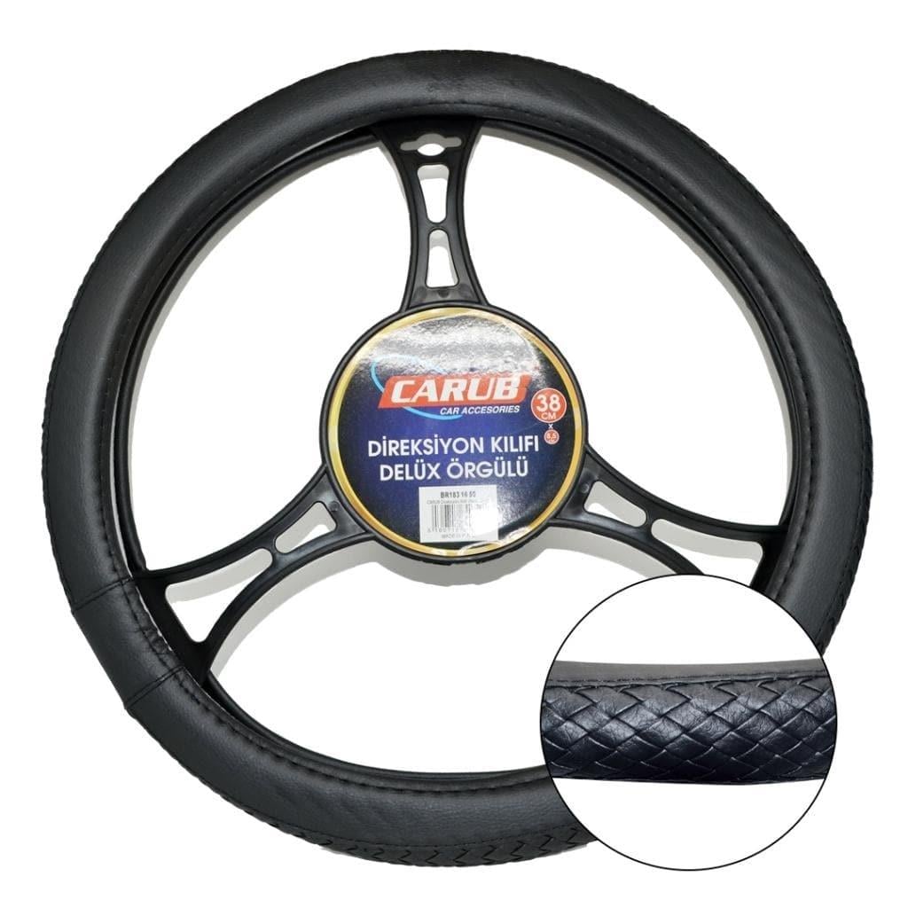 DİREKSİYON KILIFI SİYAH (SUNİ DERİ) (38 CM)