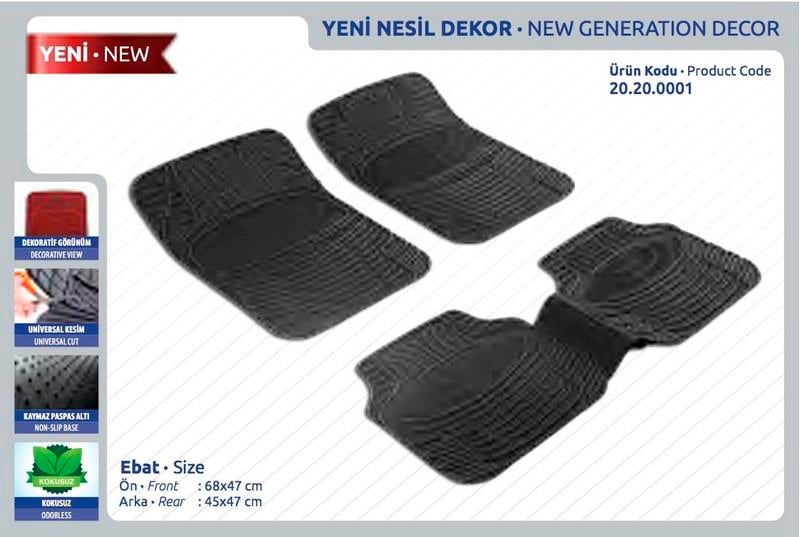 ARAÇ PASPASI DEKORLU-KOKUSUZ (SİYAH) (5 PARÇA) UNIVERSAL 