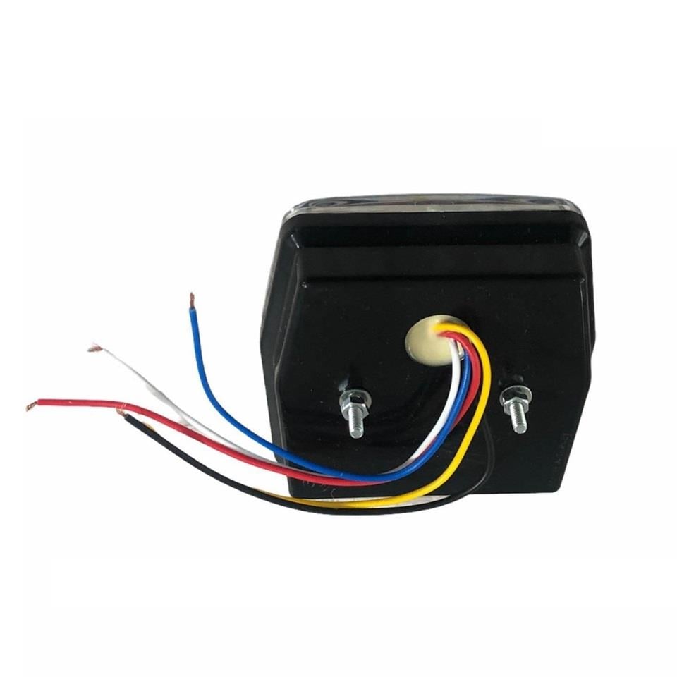 12V-24V STOP LAMBASI MINI KARE (NEON LEDLİ) (4 FONKSİYONLU) (98*92*42 MM)
