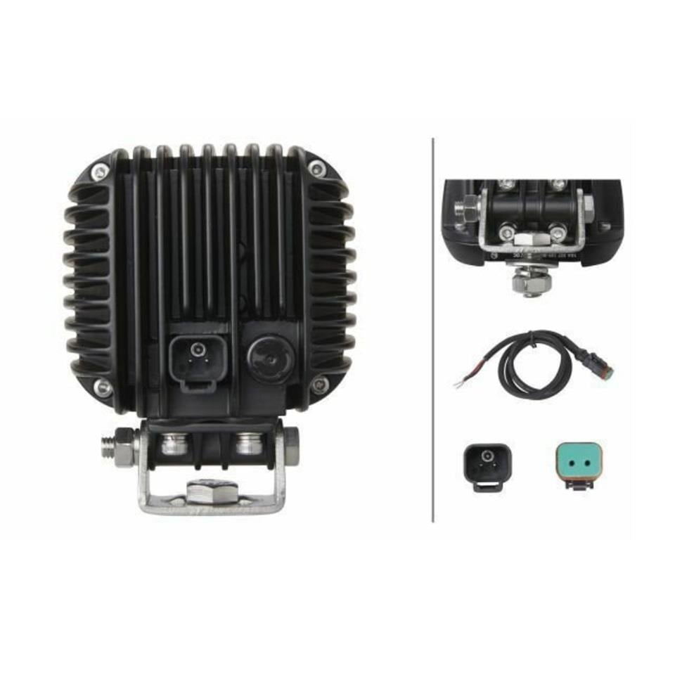 HELLA 12V-48V ÇALIŞMA LAMBASI 9 X 3W POWER LEDLİ KARE (S3000 LED) (103*100 MM) SARI 