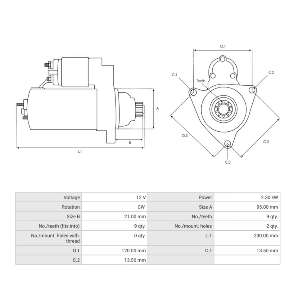 12V MARŞ MOTORU HITACHI TİPİ 9 DİŞ 2.5 KW BAOLI-CLARK-DAEWOO-HYUNDAI-JCB-KOMATSU-LINDE-SAMSUNG