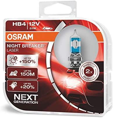 OSRAM 12V HB4 AMPUL 51W +%150 FAZLA IŞIK 3200K NIGHT BREAKER LASER (2 AD)