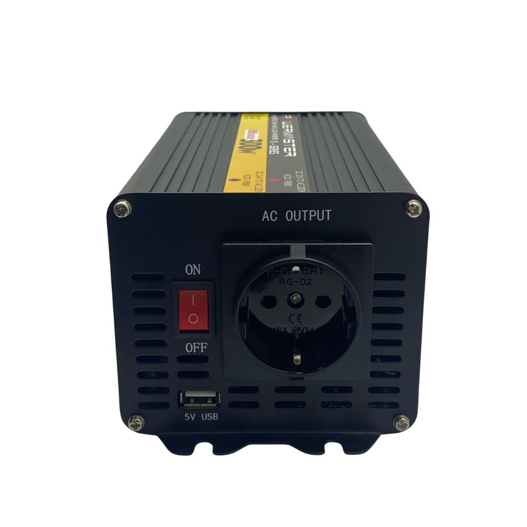 24V DC > 220V AC İNVERTER 300W (MODİFİYE) (USB ÇIKIŞLI) (MAŞALI)