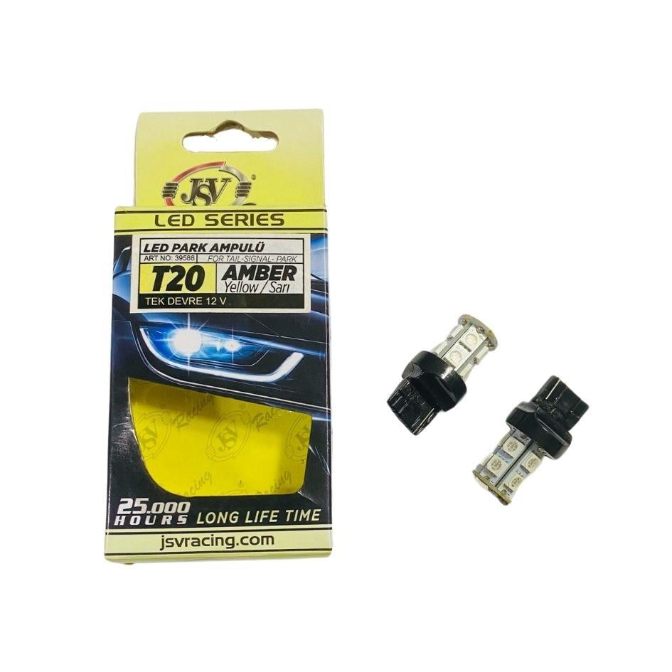 JSV 12V 93 AMPUL DİPSİZ T20 (13 LEDLİ) SARI (2 AD)